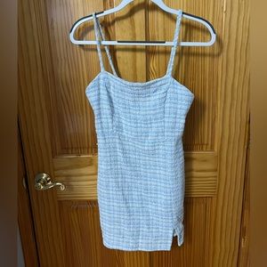 ZARA knit single strap mini dress in baby blue. Size M.